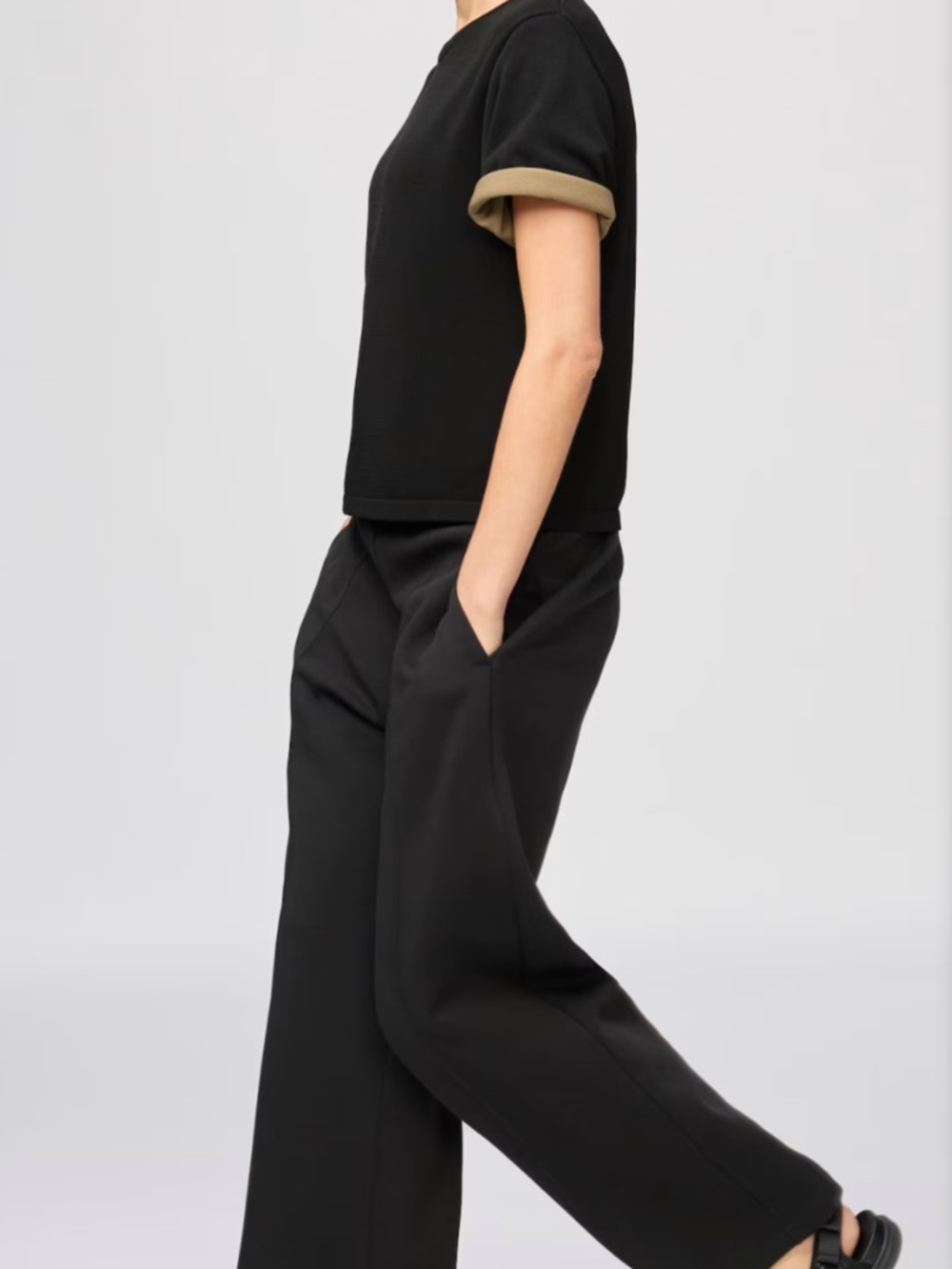 Uni Black Wide-Leg Women's Pants